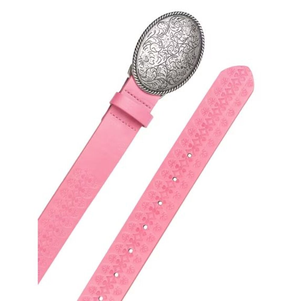 Nobo Women's Pink Embossed Belt w Nickle Buckle 2XL NWT Boho Hippie Western